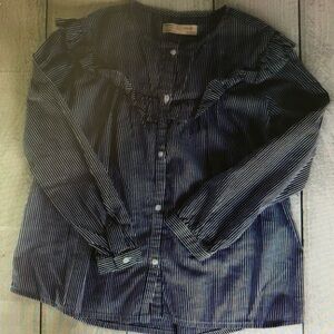 Striped Button-Up Blouse